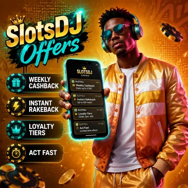 Player downloading SlotsDJ app with push notifications for casino offers